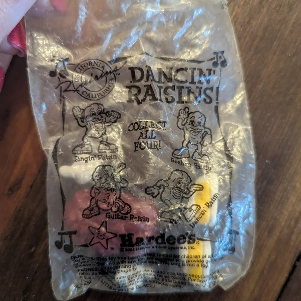 3 Vintage Sealed 2001 Dancing Raisins‎ Hardee's California Raisins